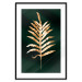 Wall Poster Leaf of Happiness - golden plant composition on a dark green background 135601 additionalThumb 11