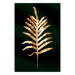 Wall Poster Leaf of Happiness - golden plant composition on a dark green background 135601