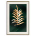 Wall Poster Leaf of Happiness - golden plant composition on a dark green background 135601 additionalThumb 12