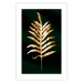 Wall Poster Leaf of Happiness - golden plant composition on a dark green background 135601 additionalThumb 18