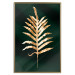 Wall Poster Leaf of Happiness - golden plant composition on a dark green background 135601 additionalThumb 16
