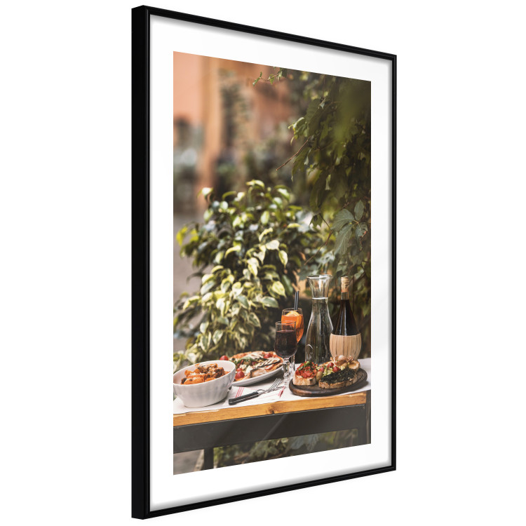 Poster Siesta - composition with wine and Italian food against green plants 135901 additionalImage 5