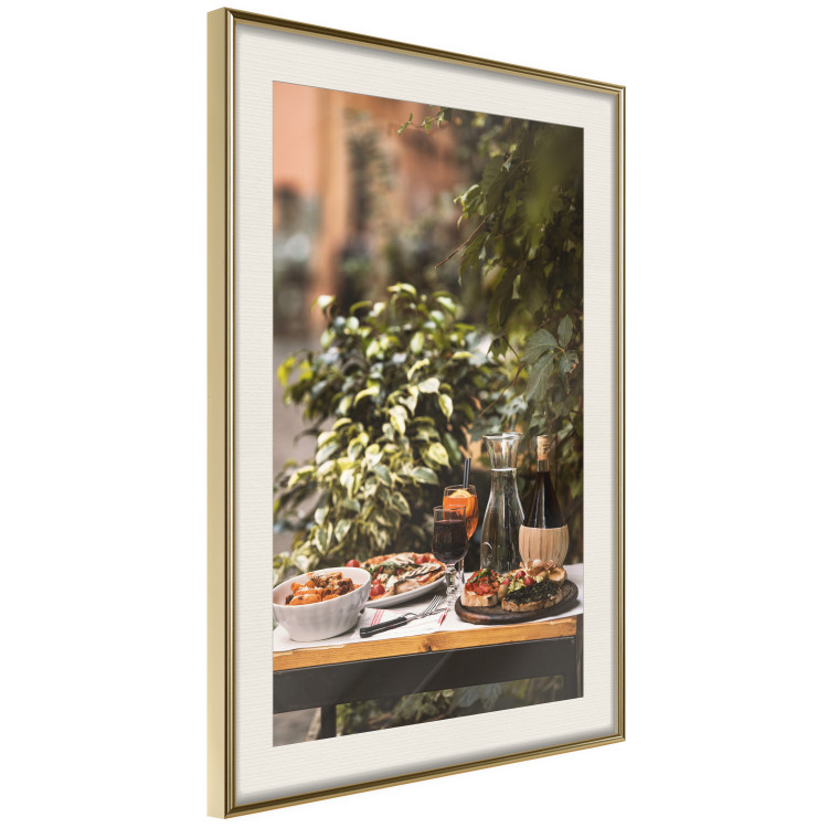 Poster Siesta - composition with wine and Italian food against green plants 135901 additionalImage 9