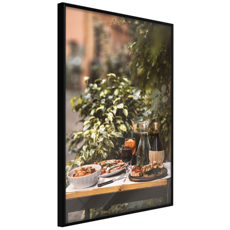 Poster Siesta - composition with wine and Italian food against green plants 135901 additionalImage 3