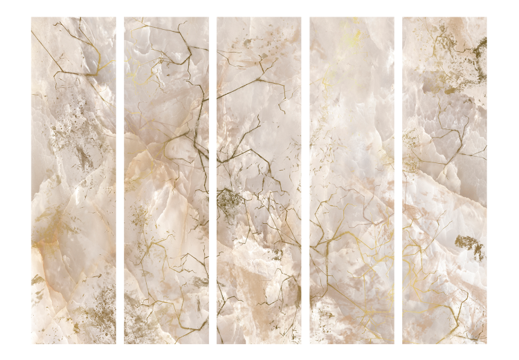Room Separator Golden Dream II (3-piece) - Abstraction with marble texture 138101 additionalImage 3