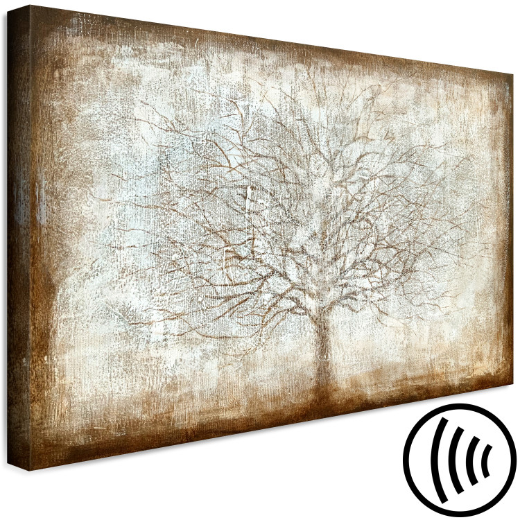 Canvas Print Misty Tree (1-piece) Wide - industrial composition in beige 138301 additionalImage 6