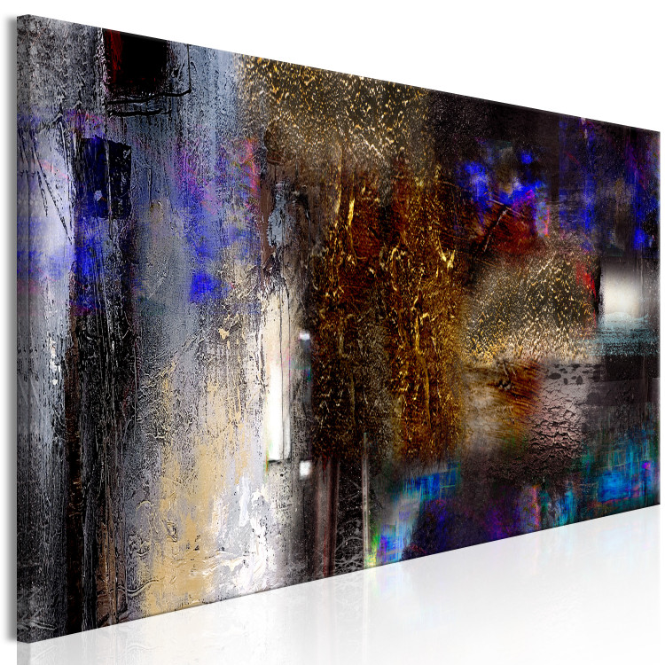 Canvas Print Message (1-piece) Narrow - colorful abstraction with a touch of gold 138801 additionalImage 2