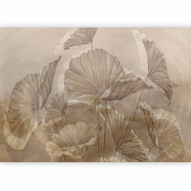 Photo Wallpaper Minimalist beige field poppies - abstract with floral motif 142701 additionalImage 1