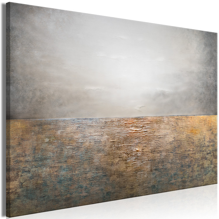Canvas Golden Sea (1-piece) - abstraction with brown-gray tones 143801 additionalImage 2