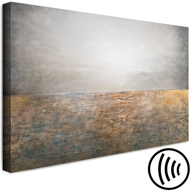 Canvas Golden Sea (1-piece) - abstraction with brown-gray tones 143801 additionalImage 6