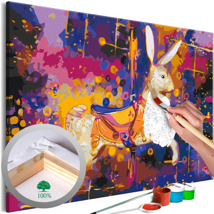 Paint by Number Kit Wonderland Rabbit - Artistic Abstraction With a Dressed Animal 144101