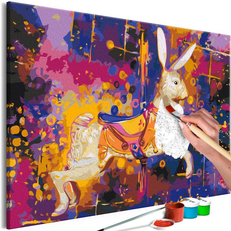 Paint by Number Kit Wonderland Rabbit - Artistic Abstraction With a Dressed Animal 144101 additionalImage 3