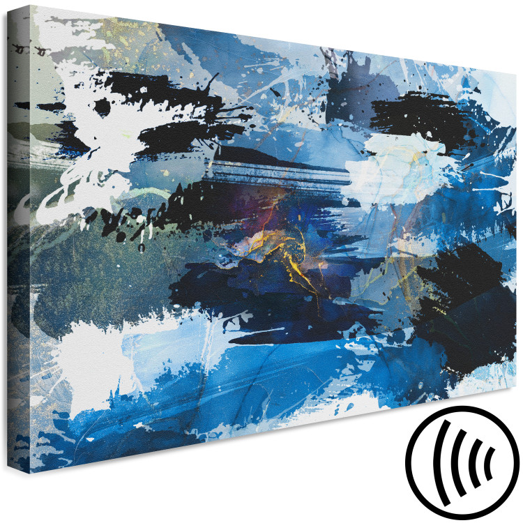 Canvas Art Print Artistic Painting - Blue Paint Stains Abstraction 146601 additionalImage 6