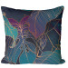 Decorative Microfiber Pillow Botanical aurora - an exotic, golden composition of leaves and montera cushions 146801