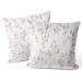 Decorative Velor Pillow Subtle foliage - a minimalist floral pattern on white background 147101 additionalThumb 3