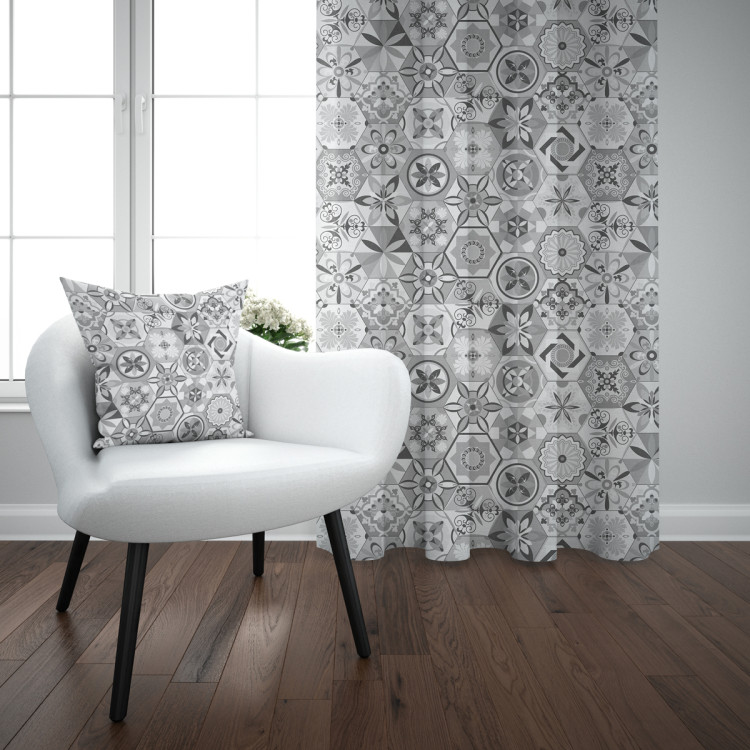 Decorative Curtain Oriental hexagons - a motif inspired by patchwork ceramics 147201 additionalImage 6