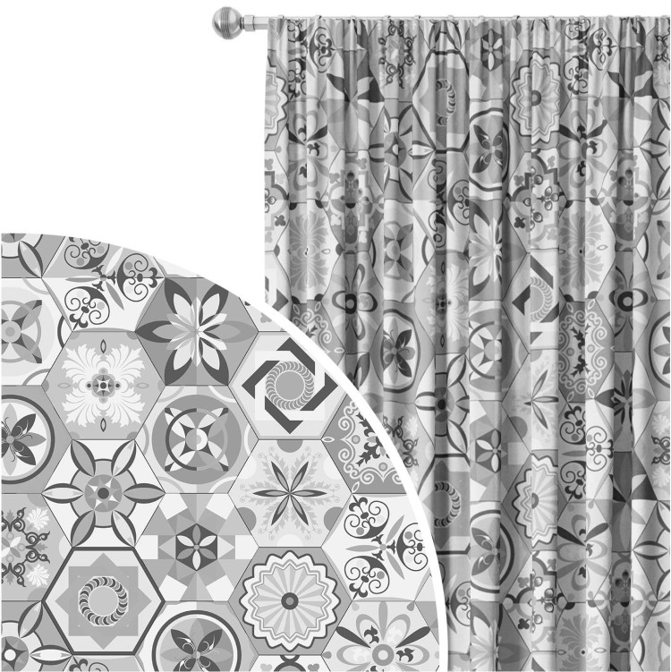 Decorative Curtain Oriental hexagons - a motif inspired by patchwork ceramics 147201