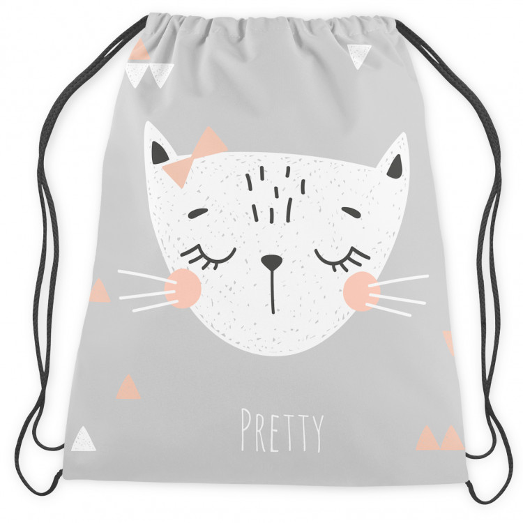 Backpack Beauty of a cat - white and ash-grey design with the caption 'Pretty' 147601 additionalImage 3