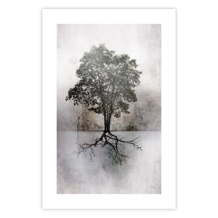 Wall Poster Landscape - Tree With Extensive Roots on a Brown and White Background 148901 additionalImage 22