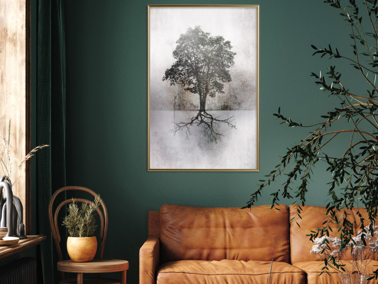 Wall Poster Landscape - Tree With Extensive Roots on a Brown and White Background 148901 additionalImage 13