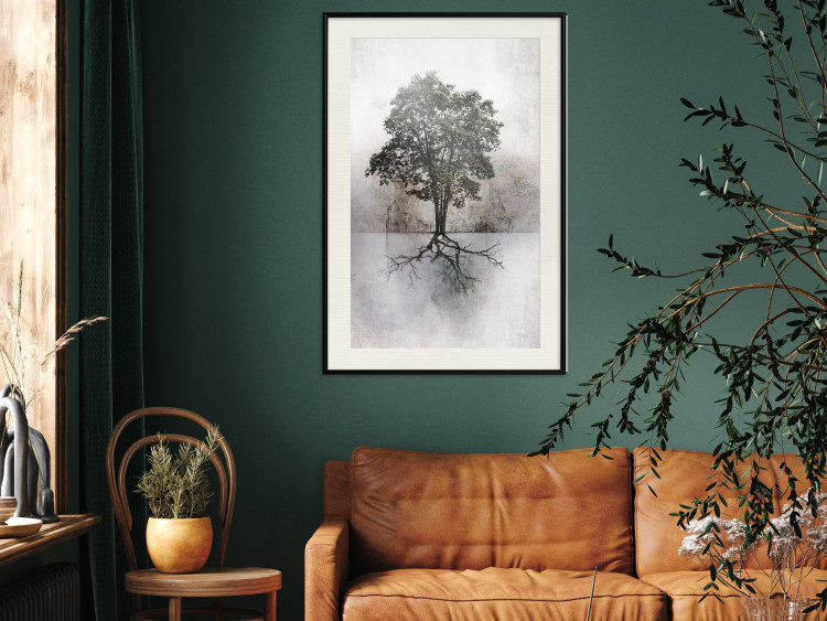 Wall Poster Landscape - Tree With Extensive Roots on a Brown and White Background 148901 additionalImage 15