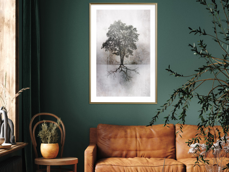 Wall Poster Landscape - Tree With Extensive Roots on a Brown and White Background 148901 additionalImage 18