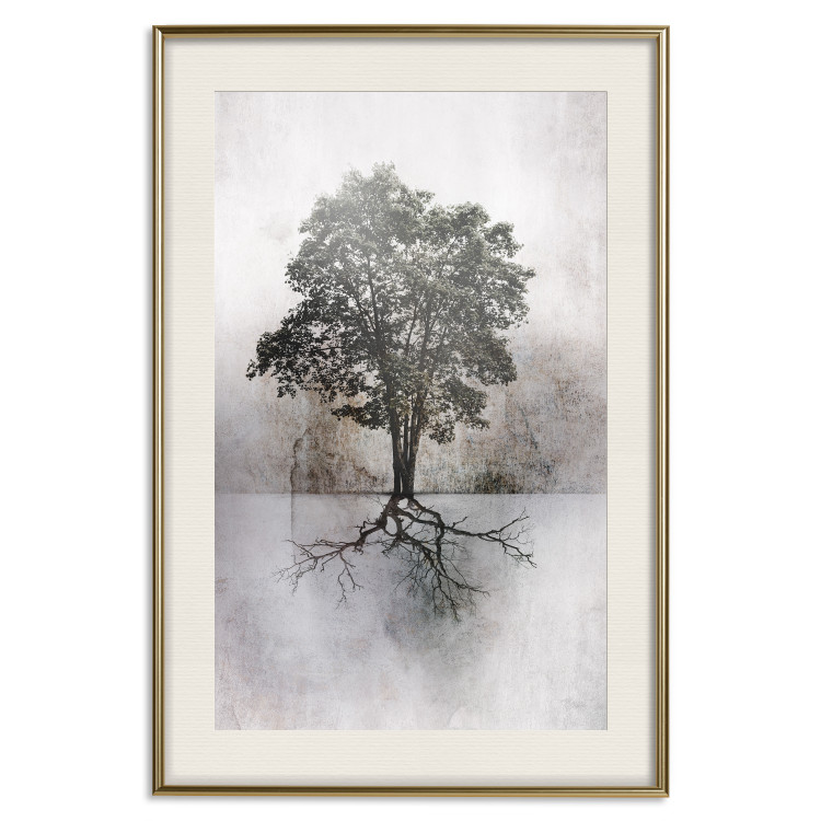 Wall Poster Landscape - Tree With Extensive Roots on a Brown and White Background 148901 additionalImage 27