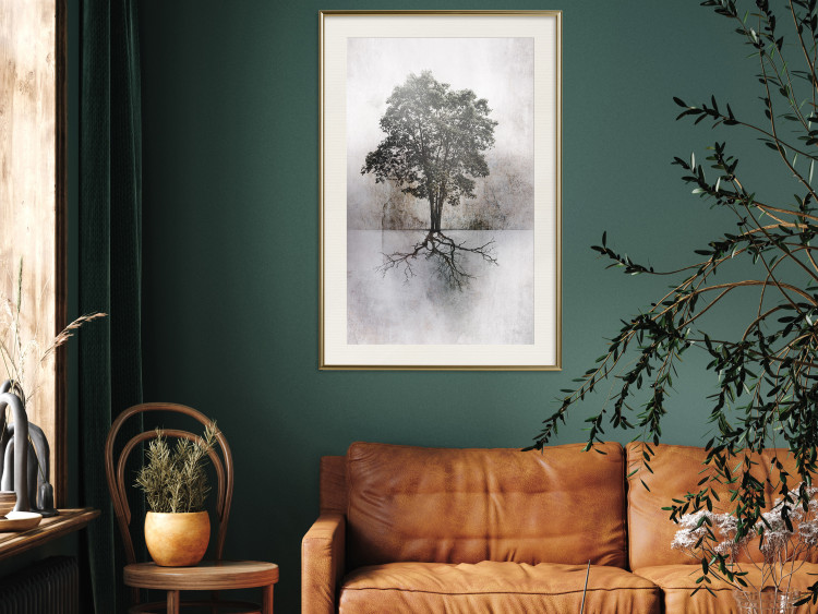 Wall Poster Landscape - Tree With Extensive Roots on a Brown and White Background 148901 additionalImage 16