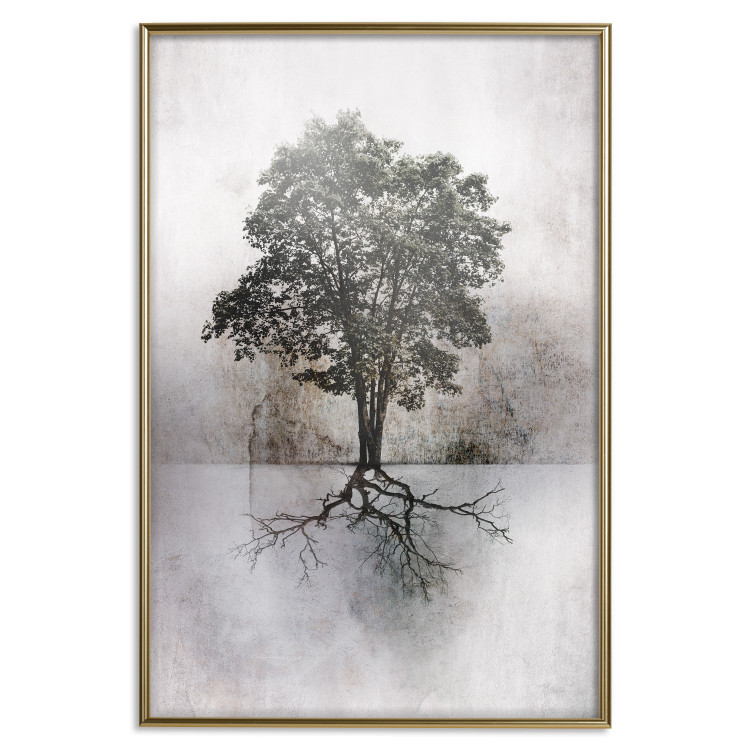 Wall Poster Landscape - Tree With Extensive Roots on a Brown and White Background 148901 additionalImage 23