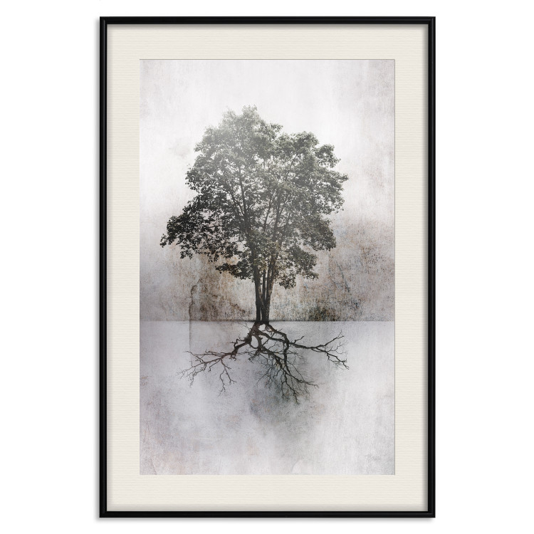 Wall Poster Landscape - Tree With Extensive Roots on a Brown and White Background 148901 additionalImage 26