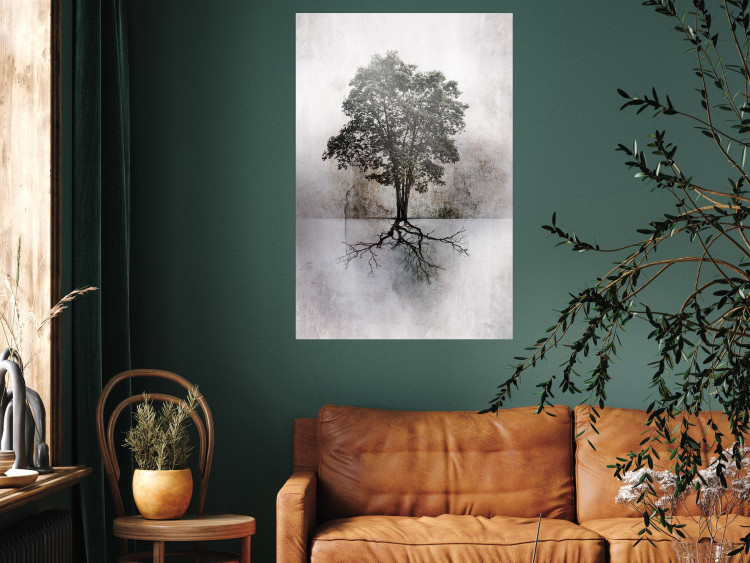 Wall Poster Landscape - Tree With Extensive Roots on a Brown and White Background 148901 additionalImage 12
