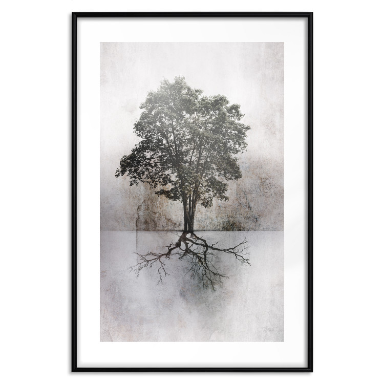 Wall Poster Landscape - Tree With Extensive Roots on a Brown and White Background 148901 additionalImage 24
