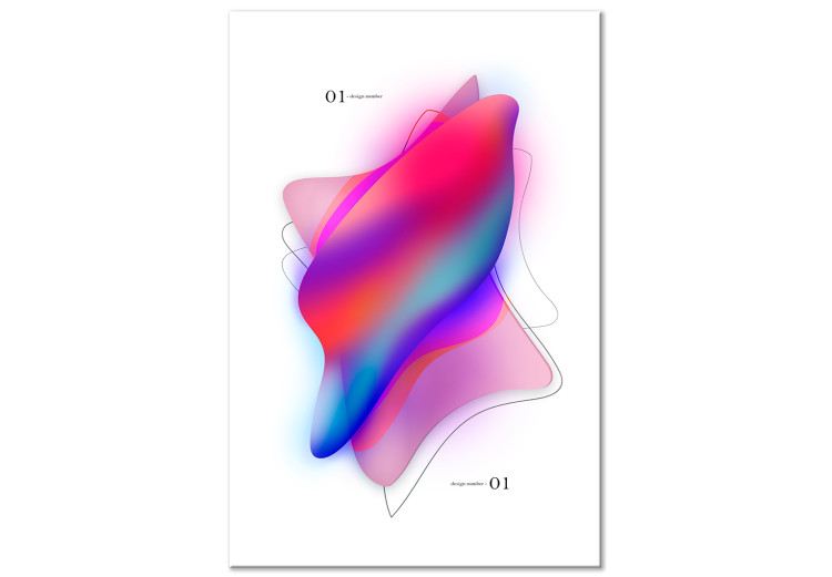 Canvas Colorful Abstraction (1-piece) - convex shapes in shades of pink 149701