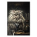 Canvas Art Print AI Persian Cat - Portrait of a Fantasy Animal in the Guise of a Professor - Vertical 150101