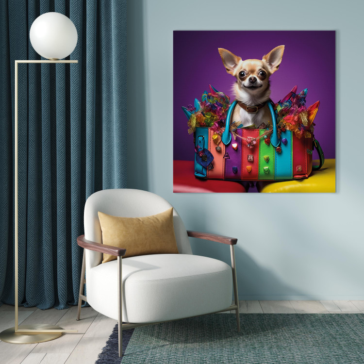 Canvas AI Chihuahua Dog - Tiny Animal in a Colorful Bag - Square 150201 additionalImage 9