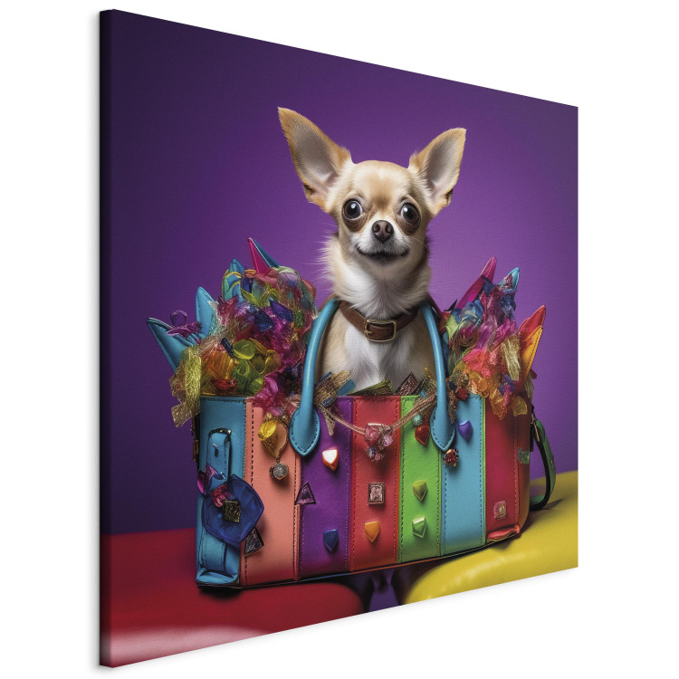Canvas AI Chihuahua Dog - Tiny Animal in a Colorful Bag - Square 150201 additionalImage 2