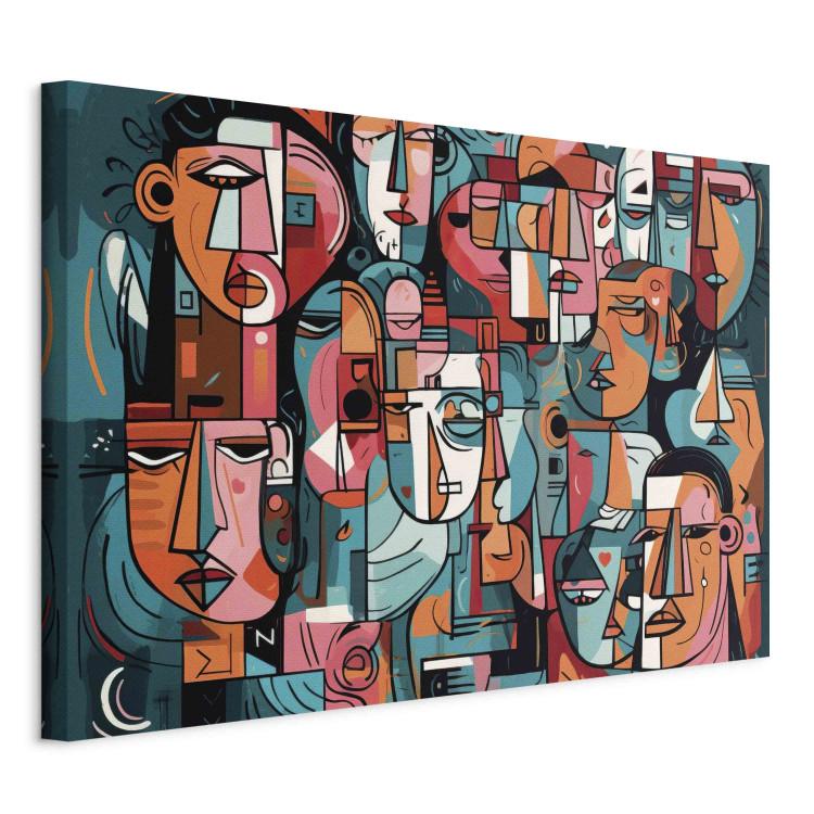 Large canvas print Geometric Faces - Composition Created by Artificial Intelligence [Large Format] 151101 additionalImage 2