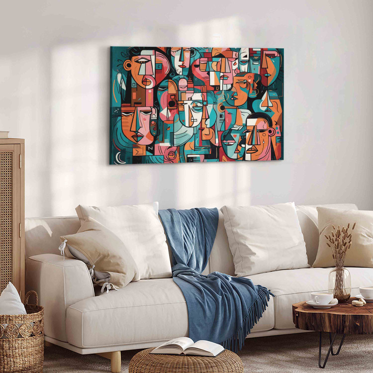 Large canvas print Geometric Faces - Composition Created by Artificial Intelligence [Large Format] 151101 additionalImage 5