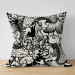 Decorative Microfiber Pillow Fish and Flowers - Black and White Linear Composition With Koi Carp 151301 additionalThumb 5