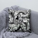 Decorative Microfiber Pillow Fish and Flowers - Black and White Linear Composition With Koi Carp 151301 additionalThumb 4