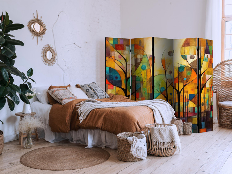 Room Separator Colorful Forest - Geometric Composition Inspired by the Style of Klimt II [Room Dividers] 151901 additionalImage 2