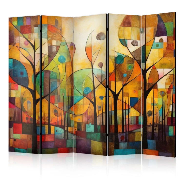 Room Separator Colorful Forest - Geometric Composition Inspired by the Style of Klimt II [Room Dividers] 151901