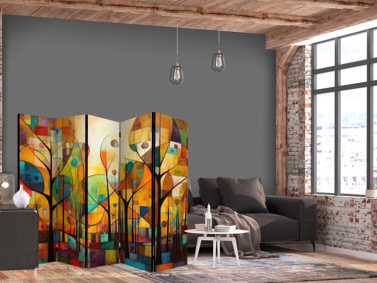 Room Separator Colorful Forest - Geometric Composition Inspired by the Style of Klimt II [Room Dividers] 151901 additionalImage 4
