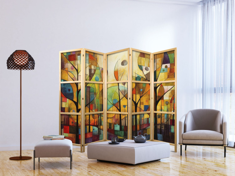 Room Separator Colorful Forest - Geometric Composition Inspired by the Style of Klimt II [Room Dividers] 151901 additionalImage 6