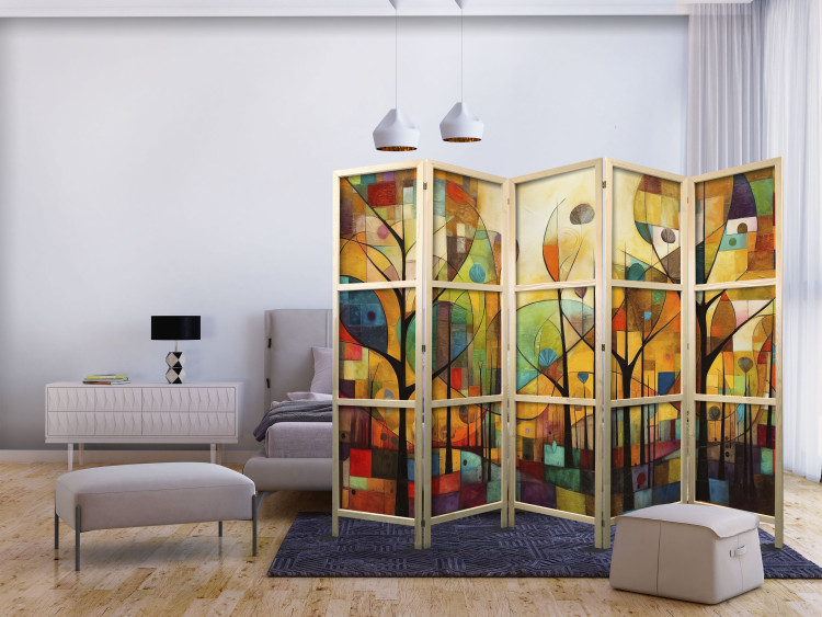 Room Separator Colorful Forest - Geometric Composition Inspired by the Style of Klimt II [Room Dividers] 151901 additionalImage 8