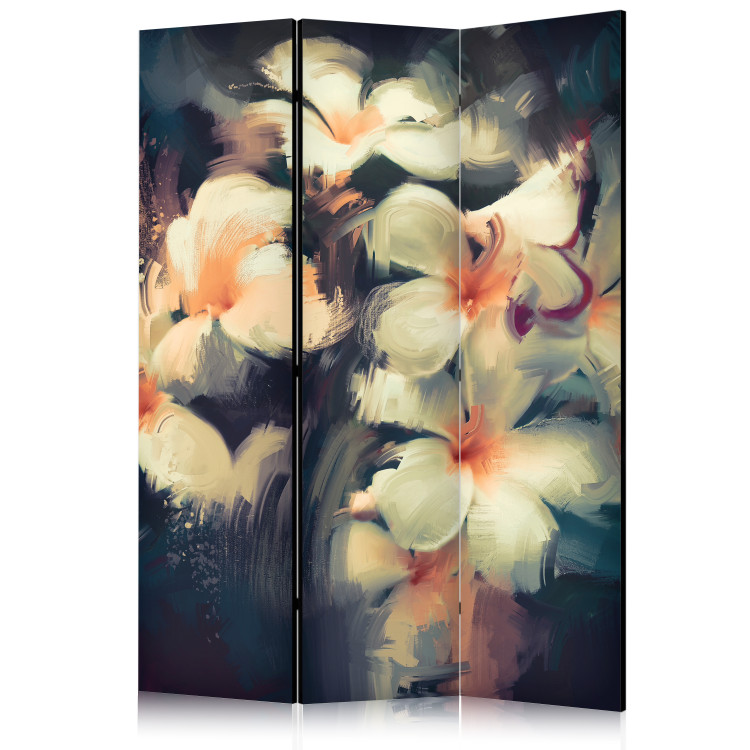 Room Separator Luminous Bouquet - Bright Flowers on a Dark Background [Room Dividers] 159801