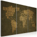 Canvas The map of the World, German language:Beige continents - triptych 55301 additionalThumb 2