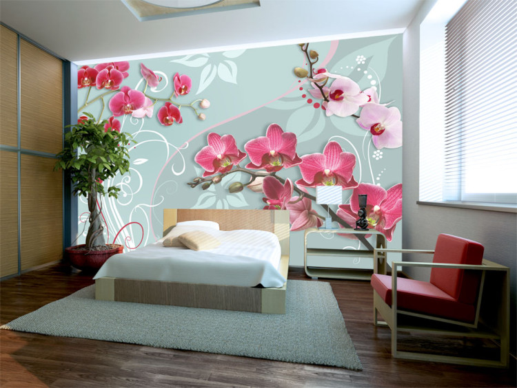 Wall Mural Pink orchids - variation II 60301