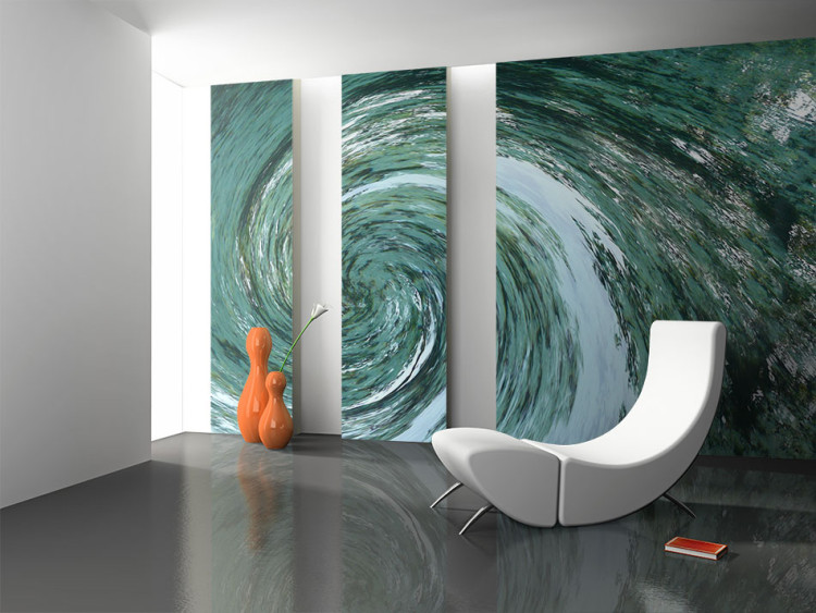 Photo Wallpaper Element of Water - Modern Abstract Water Whirl in Turquoise Color 61001