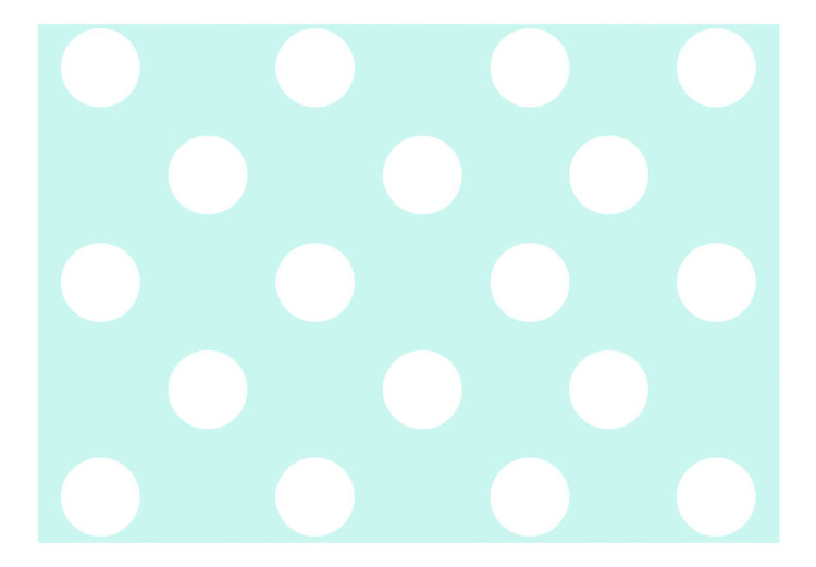 Photo Wallpaper Tiny White Polka Dots - White Dots on Turquoise Background for Children's Room 64801 additionalImage 1